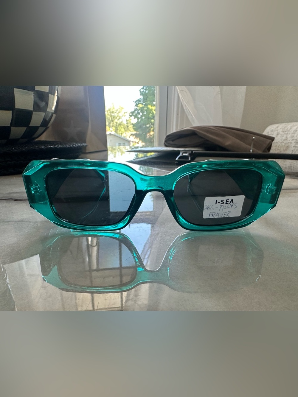 I-SEA Emerald Green Rectangular Sunglasses Unisex – New With Tags